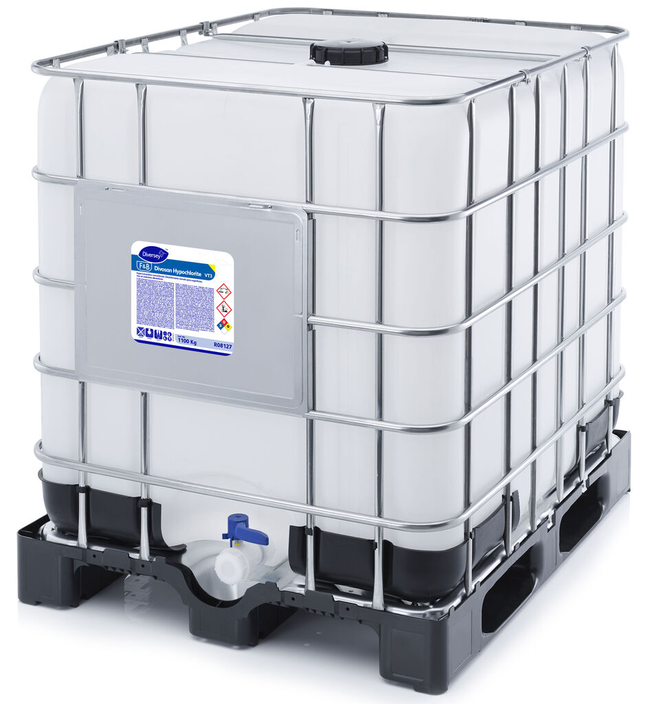 DIVOSAN HYPOCHLORITE VT3 1100kg - DESINFECTANTE CLORADO LÍQUIDO. APTO PARA SU USO EN PRODUCCIÓN ORGÁNICA